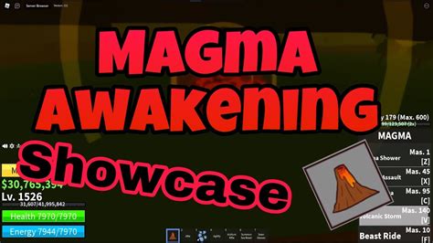 Magma Awakening Showcase | Roblox Blox fruits - YouTube