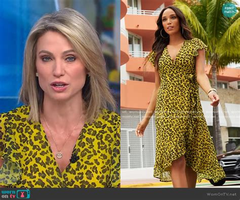 WornOnTV: Amy’s yellow leopard print wrap dress on Good Morning America | Amy Robach | Clothes ...