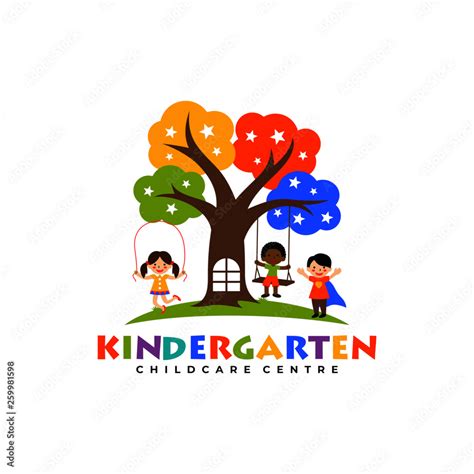 Kids Kindergarten Logo Templates Stock Vector | Adobe Stock