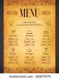 Restaurant Cafe Pizzeria Menu Vector Template Stock Vector (Royalty Free) 450550417 | Shutterstock