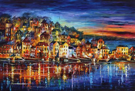 Quiet Town Leonid Afremov Wall Art Pictures Paintings Prints Australia