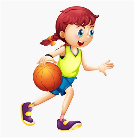 Clipart Person Basketball - Play Basketball Cartoon, HD Png Download ...