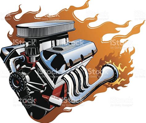 vector V8 engine | Engineering, Free vector art, V8 engine