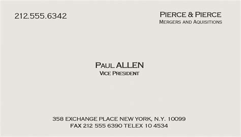 Paul Allen Business Card