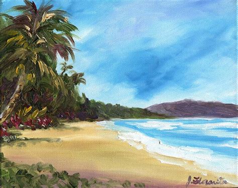 Waimanalo Beach painting 3 - Floravita Reverse Hand Painted Chandeliers ...