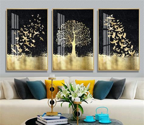 Set of 3 Luxury Wall Art Printable Black Gold Printable | Etsy