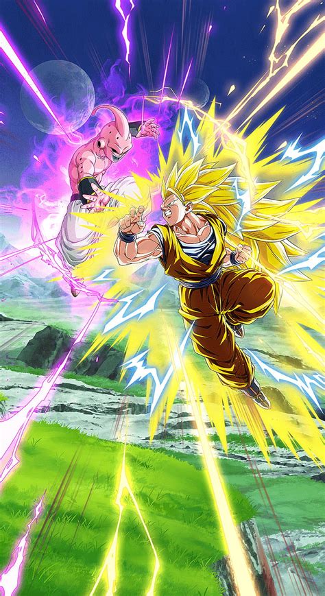 Ssj3 Goku vs Kid Buu, dokkan battle, majin buu saga, HD phone wallpaper | Peakpx