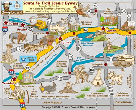 Santa Fe Trail Scenic Byway Map | Colorado Vacation Directory