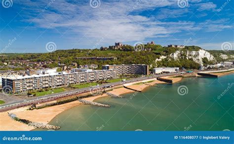 Aerial Photo of Dover Beach and Castle, Kent, England Stock Image ...