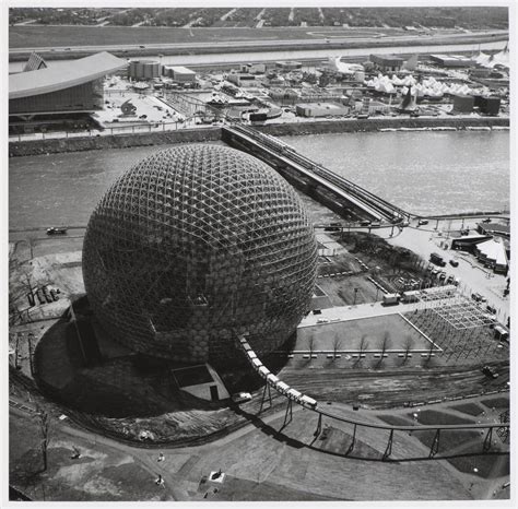 Aerial view of the Pavilion of the United States, Expo 67, Montréal, Québec