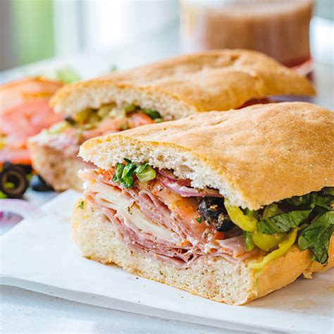 Classic Italian Sub Sandwich with a Red Wine Vinaigrette