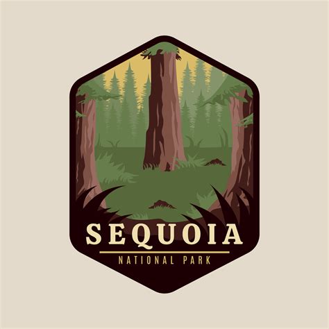 sequoia national park print logo vintage vector symbol illustration ...