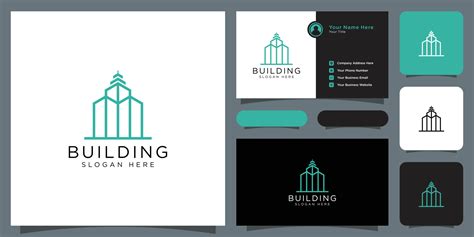 Building logo vector and business card design 11773434 Vector Art at ...