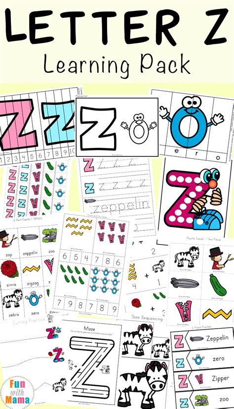 Letter Z Worksheets For Preschool + Kindergarten - Fun with Mama