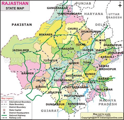 Rajasthan District Map, Rajasthan Political Map, 59% OFF