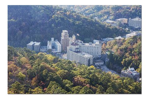 Hot Springs, Arkansas - Aerial View of the City in the Fall with ...