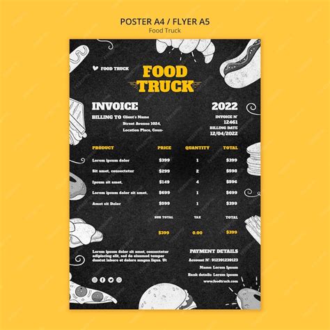 Premium PSD | Food truck template design