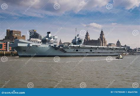 The Royal Navy`s Prince of Wales Aircraft Carrier, Moored at the ...