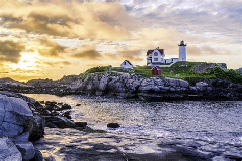 Nubble Lighthouse at Dawn, York, Maine - Stanton Champion