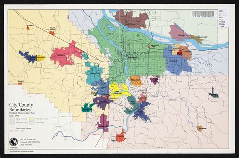 City county boundaries on Portland Metropolitan Area July, 1994 | The ...