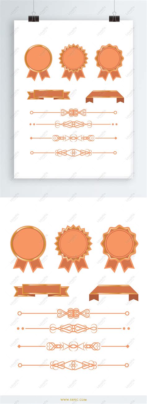 Original Vector Red Certificate Element Collection PNG Image AI images free download_3896 × 1422 ...