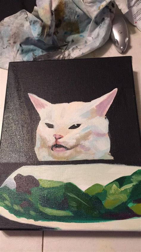 Salad cat meme | Painting inspiration, Artist at work, Cat memes