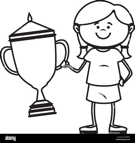 little kid with champion trophy vector illustration design Stock Vector Image & Art - Alamy