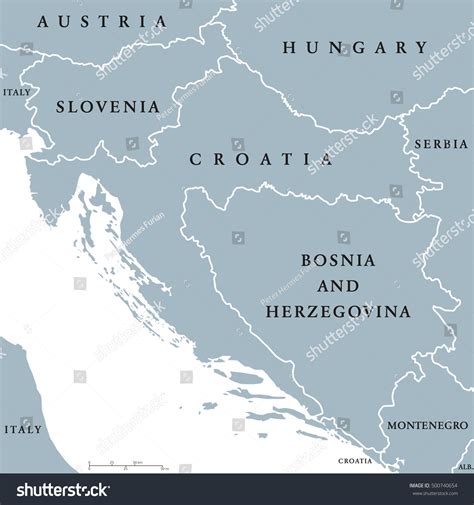 West Balkan Countries Political Map National Stock Vector (Royalty Free ...