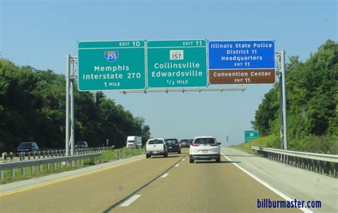 SB I-55; WB I-70/U.S. Rt. 40 one mile from I-255. (August, 2018)