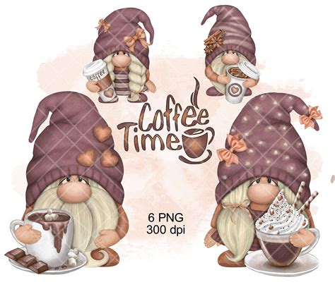 Coffee Gnome PNG Clipart Cute Gonk Coffee Time Decal Tumbler - Etsy ...