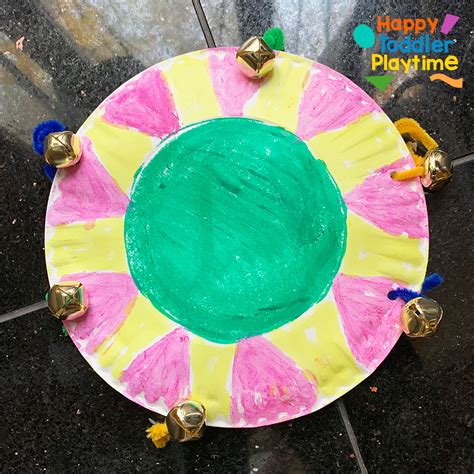 DIY Tambourine Craft for Kids - Happy Toddler Playtime