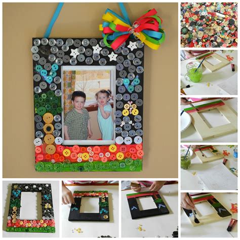 Sewing and Crafting with Sarah: Summer Craft for Kids DIY Button Frame