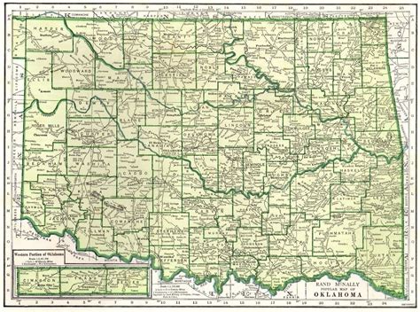 1943 Antique OKLAHOMA MAP of Oklahoma State Map Gallery Wall Art 4166 ...