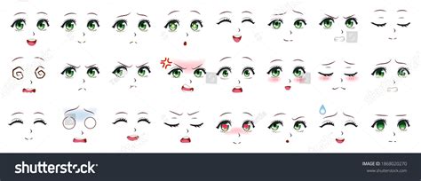 Manga Expression Anime Girl Facial Expressions Stock Illustration 1868020270 | Shutterstock