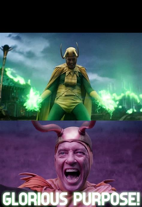 Classic Loki "Glorious Purpose" meme template...👴🏼😈🐊👧🏼👦🏻👨🏿‍🦲 : r/LokiTV