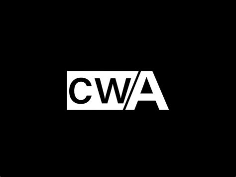 CWA Logo and Graphics design vector art, Icons isolated on black ...