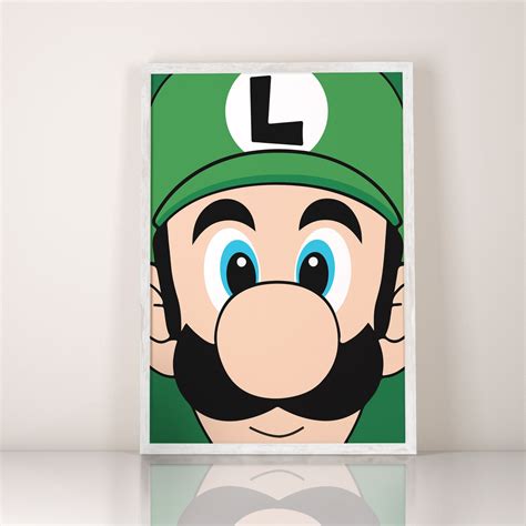 Luigi Poster Luigi Print Super Mario Bros Mario and Luigi | Etsy