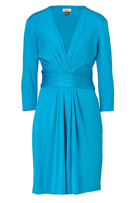 Issa Azure Blue 34 Sleeve Draped Silk Dress in Blue (azure) | Lyst