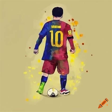Simple anime style illustration of messi on Craiyon