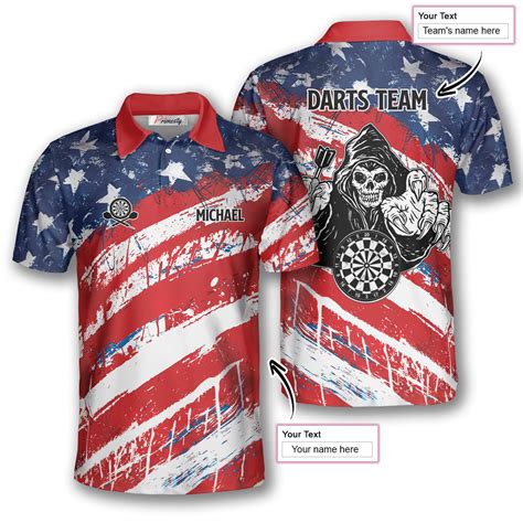 American Flag Athlete Custom Darts Shirts for Men - Primesty