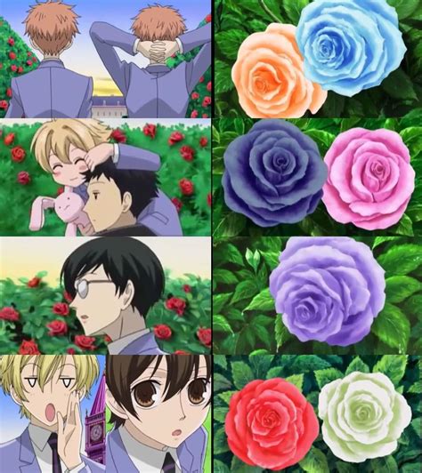 OHHC members with respective similar flowers. Episode 14. | Ouran high school host club funny ...