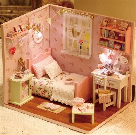 DIY Miniature Bedroom Miniature House Handcraft Kit Birthday