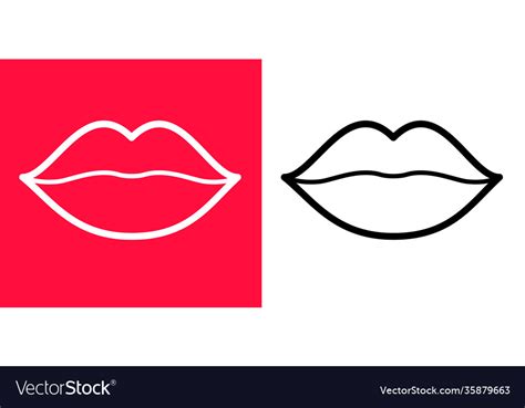 Red lips simple icon Royalty Free Vector Image