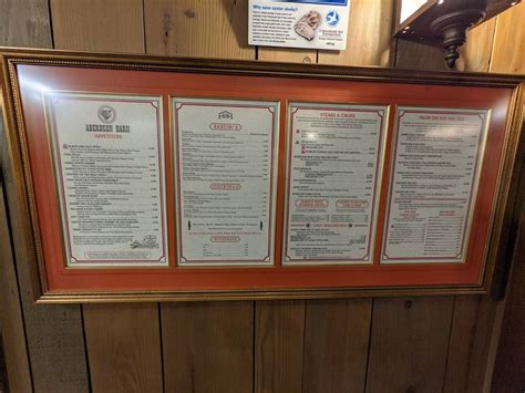 Menu at Aberdeen Barn Steakhouse, Williamsburg, Richmond Rd