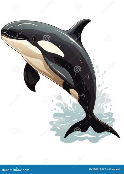 Silhouette of a cute whale stock illustration. Illustration of manate - 290212867