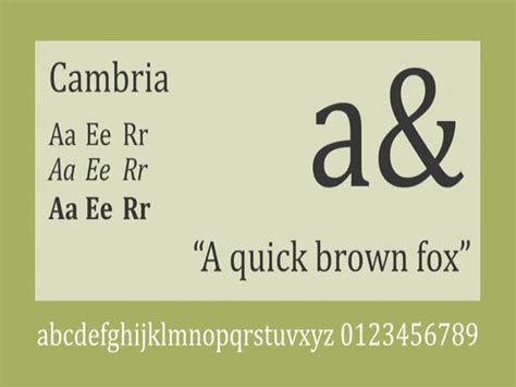 Cambria Font Free Download - Fonts Empire