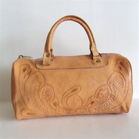 Vintage Leather Hand Tool Satchel Leather Bag | Leather, Bags, Leather tooling