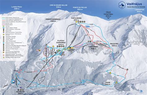 Ski map - Valfrejus 70km of ski area in French Alps