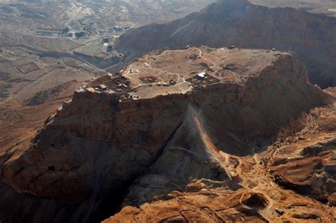 Aerial_view_of_Masada_-_israeltourism | Masada, Winter resort, World heritage sites