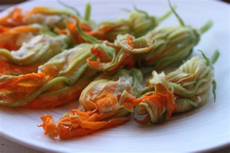 Zucchini blossoms stuffed with ricotta and basil recipe